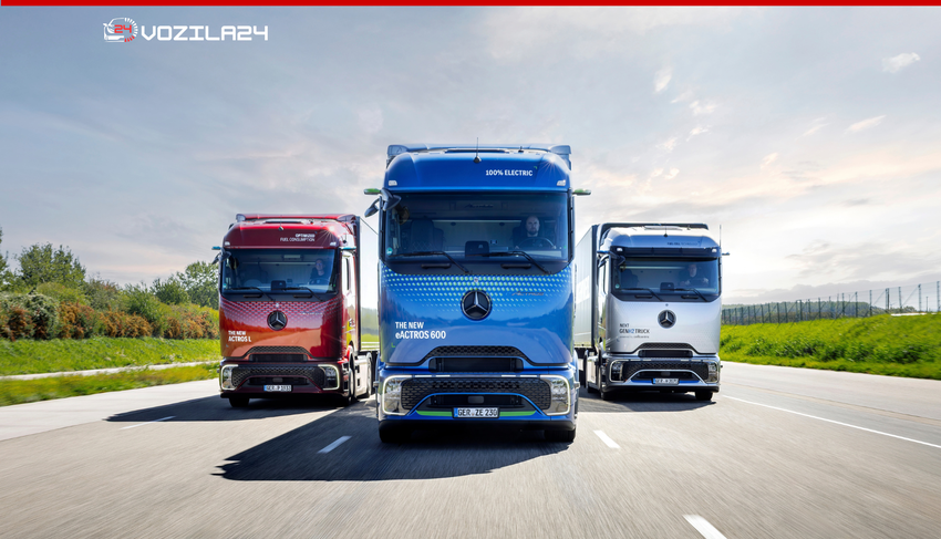 Električni tovornjak z baterijo 621 kWh že vozi 600 km na dan: Mercedes eActros 600 gre zdaj še okoli sveta