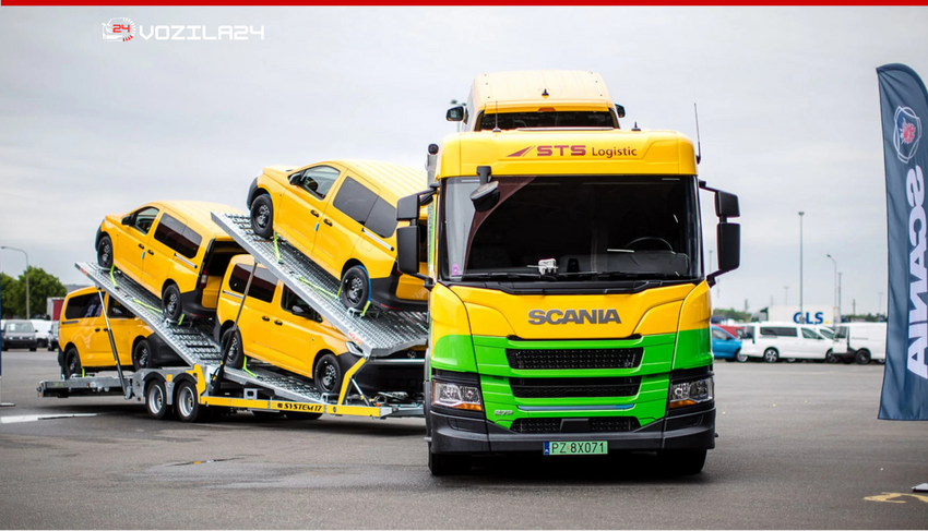 Scania na ceste poslala prvi električni tovornjak za prevoz avtomobilov: 320 kWh baterije in 270 kW moči